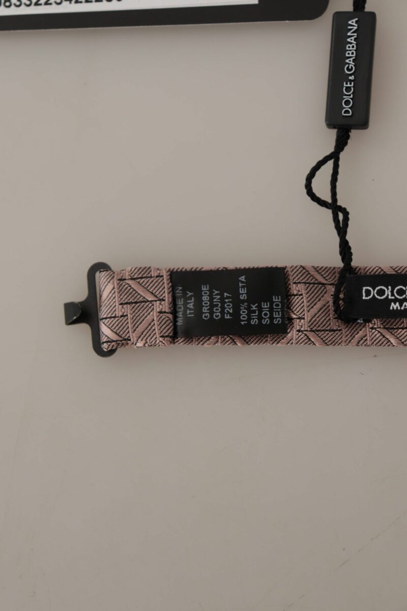 Dolce & Gabbana Elegant Silk Gray Bow Tie - Men's Formalwear - Image 3