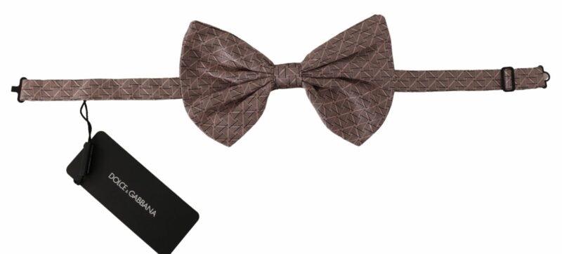 Dolce & Gabbana Elegant Silk Gray Bow Tie - Men's Formalwear - Image 4