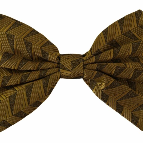 Dolce & Gabbana Elegant Gold Silk Bow Tie