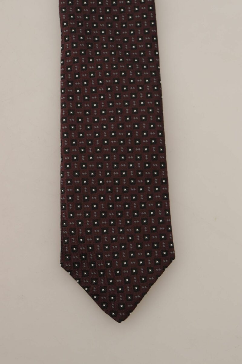 Dolce & Gabbana Elegant Geometric Silk Bow Tie - Image 3
