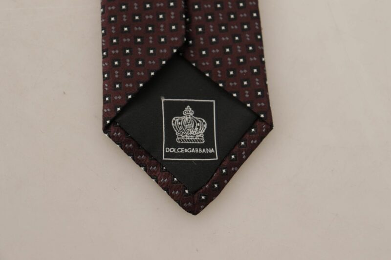 Dolce & Gabbana Elegant Geometric Silk Bow Tie - Image 4