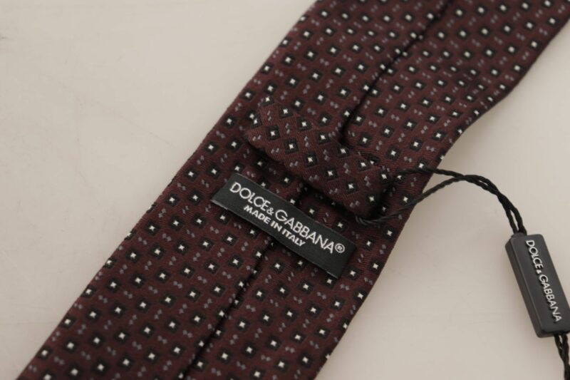 Dolce & Gabbana Elegant Geometric Silk Bow Tie - Image 5