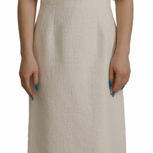 Dolce & Gabbana Exquisite Jacquard Midi Dress in White