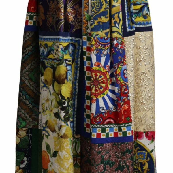 Dolce & Gabbana High Waist Maxi Skirt with Sicilian Patterns