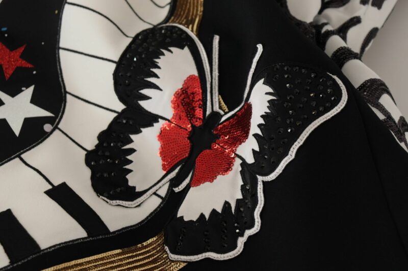Dolce & Gabbana High-Waist A-Line Embellished Black Skirt - Image 5