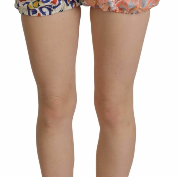 Dolce & Gabbana Multicolor Majolica High-Waist Jacquard Shorts