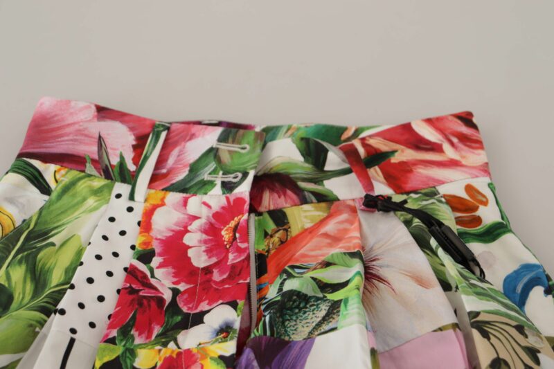 Dolce & Gabbana Multicolor Majolica Floral High-Waist Shorts - Image 4