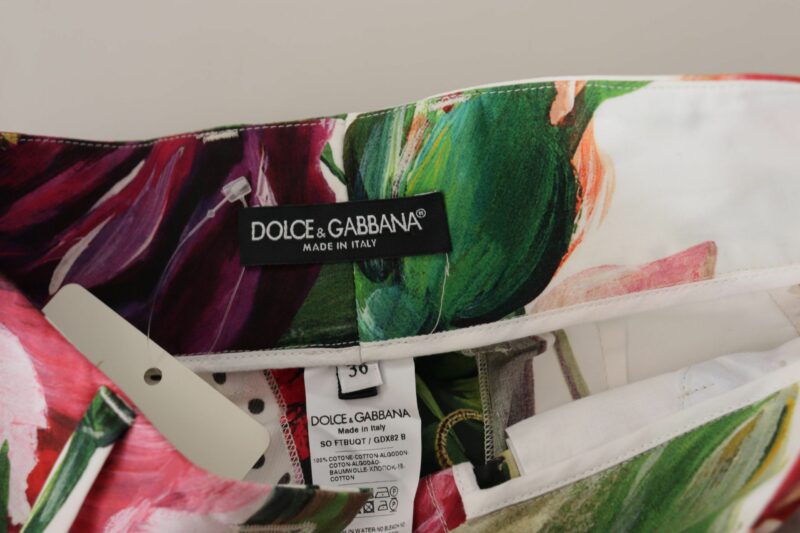Dolce & Gabbana Multicolor Majolica Floral High-Waist Shorts - Image 5