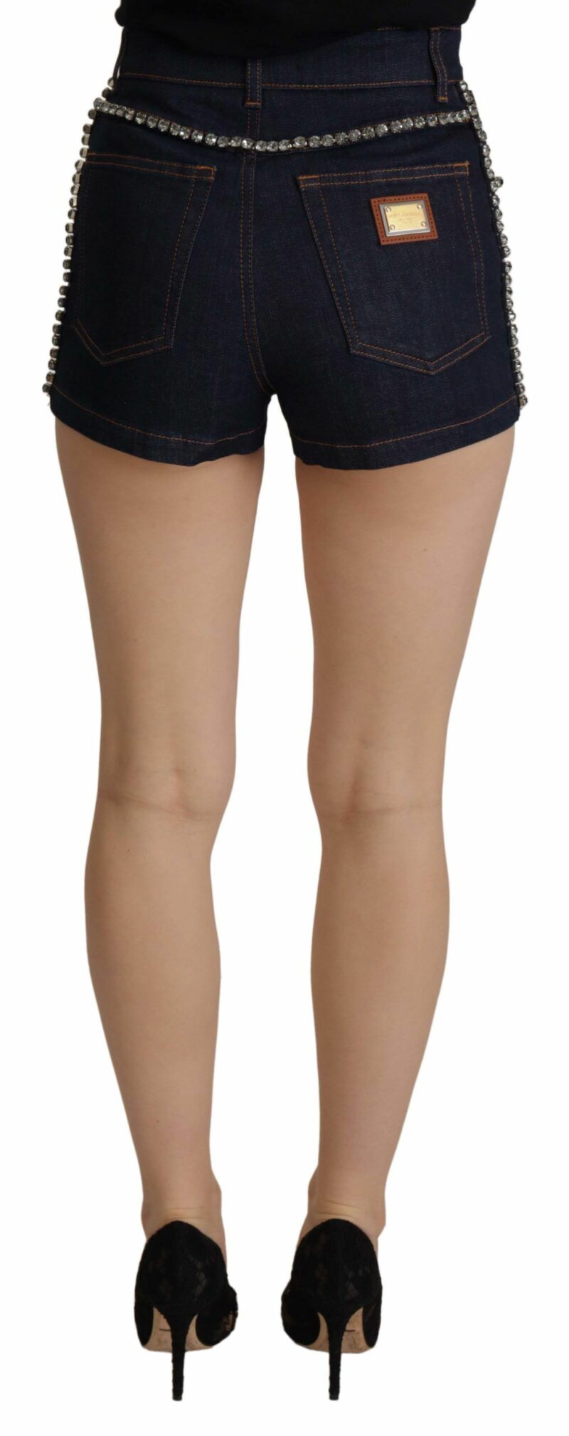 Dolce & Gabbana Chic High Waist Hot Pants Shorts with Crystal Detailing - Image 2