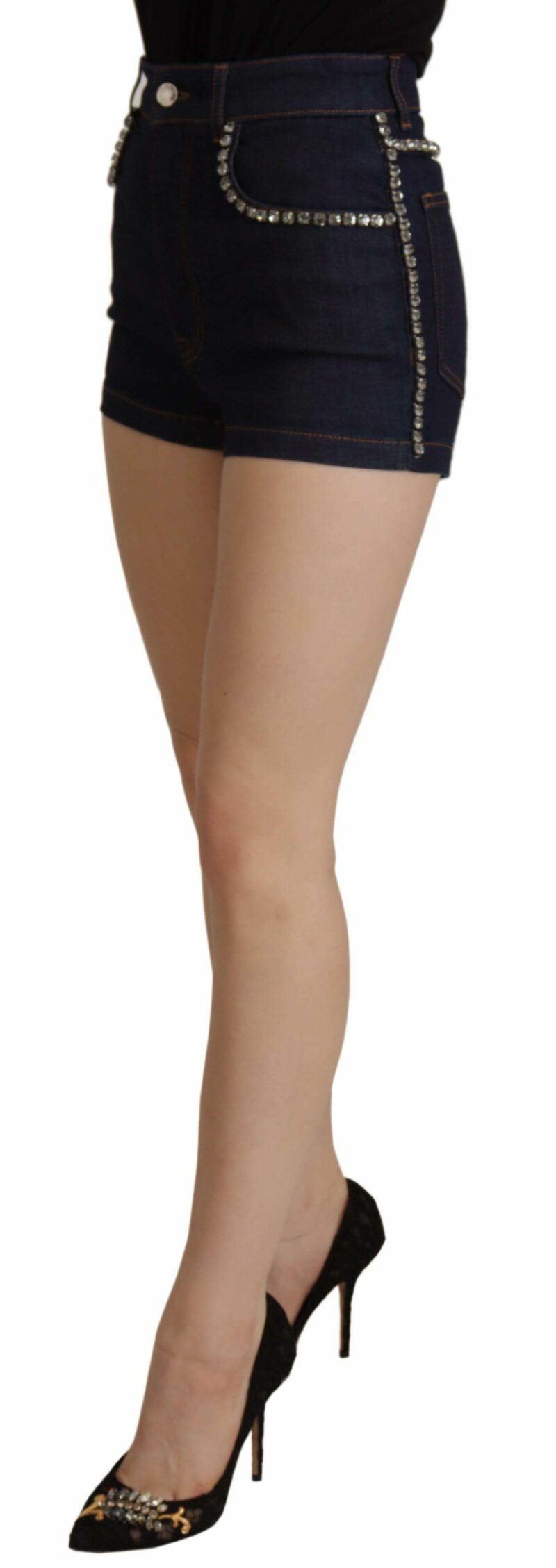 Dolce & Gabbana Chic High Waist Hot Pants Shorts with Crystal Detailing - Image 8