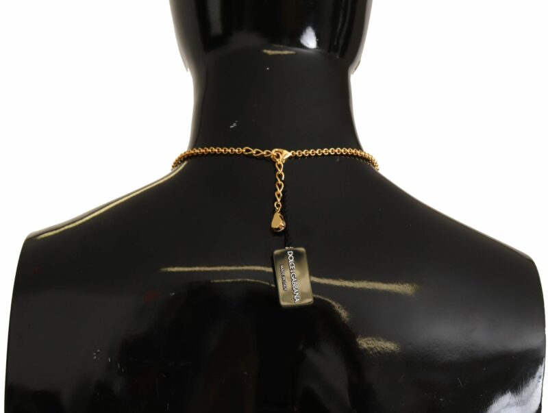Dolce & Gabbana Glamorous Gold Crystal Charm Necklace - Image 3