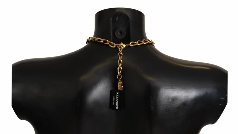 Dolce & Gabbana Elegant Floral Crystal Statement Necklace - Image 2