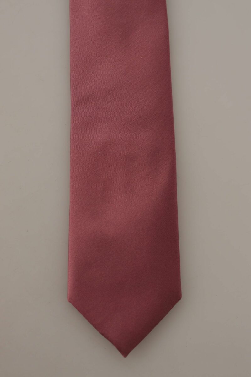 Dolce & Gabbana Elegant Pink Silk Bow Tie - Image 3