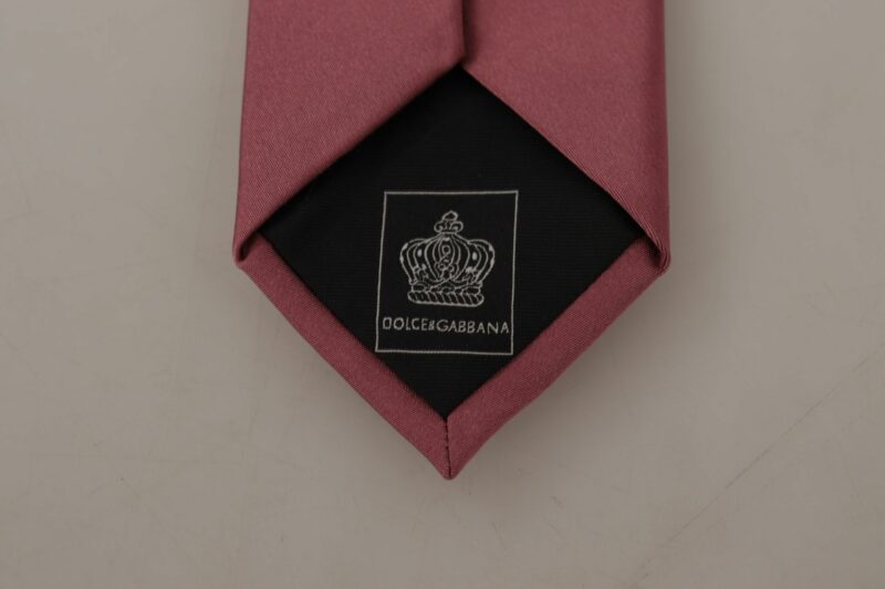 Dolce & Gabbana Elegant Pink Silk Bow Tie - Image 5
