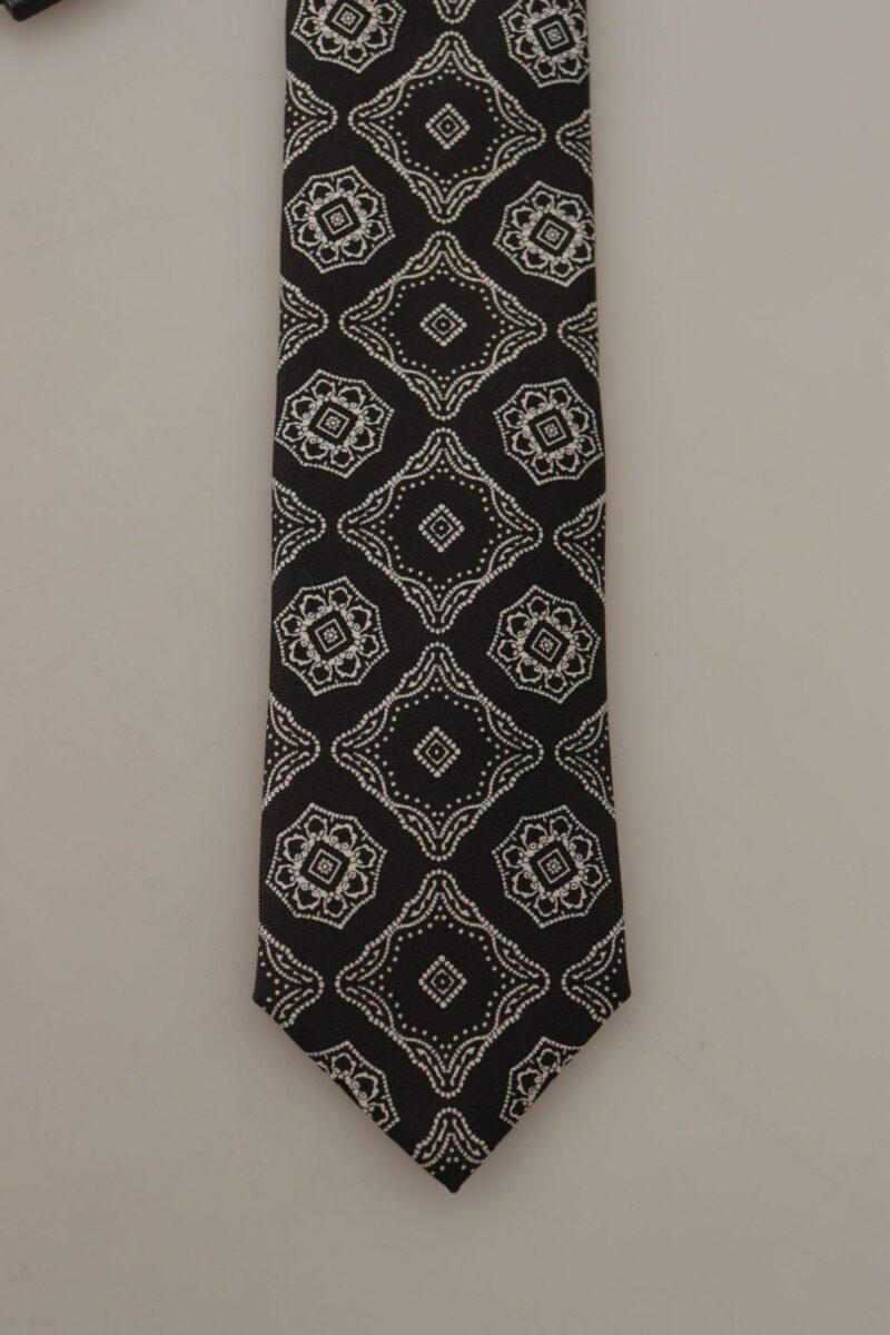 Dolce & Gabbana Elegant Silk Geometric Bow Tie - Image 3
