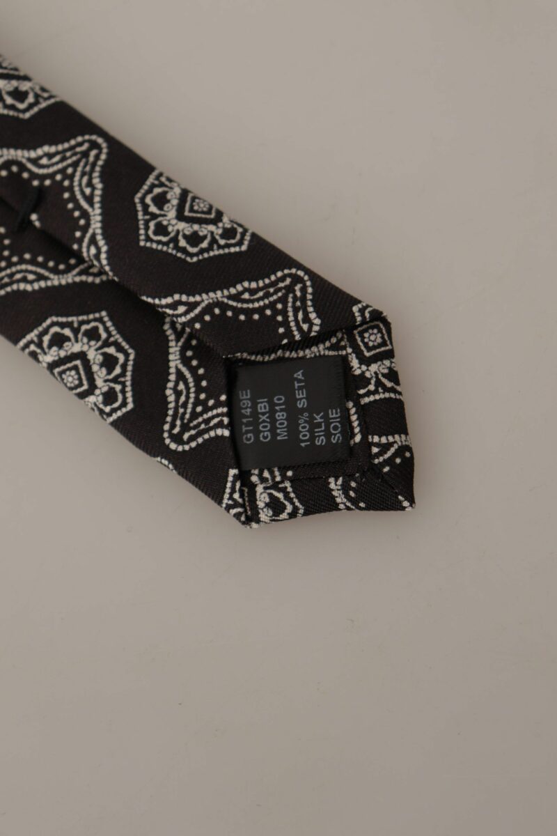 Dolce & Gabbana Elegant Silk Geometric Bow Tie - Image 4