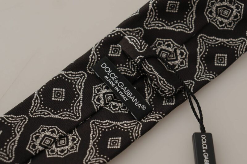 Dolce & Gabbana Elegant Silk Geometric Bow Tie - Image 5