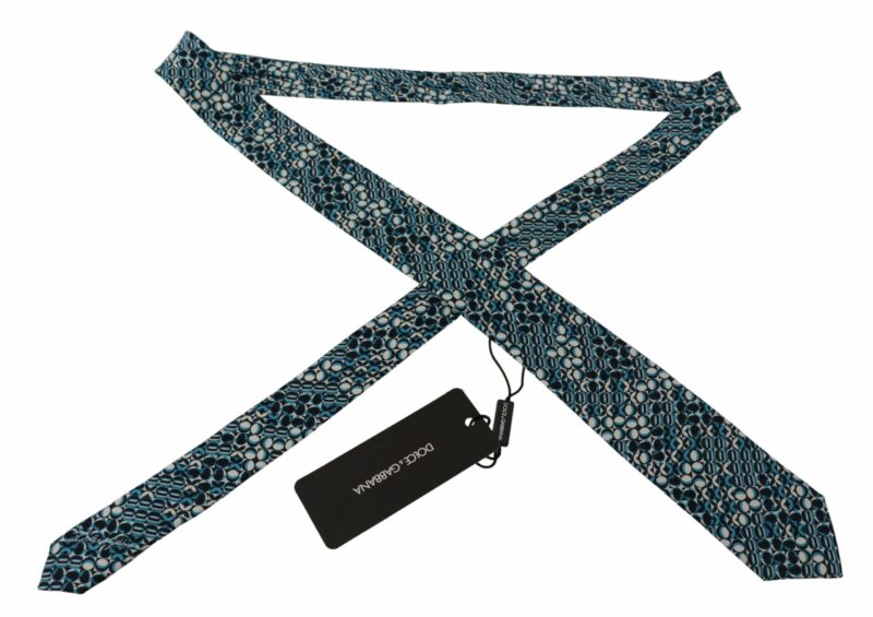 Dolce & Gabbana Elegant Silk Blue Bow Tie - Image 2