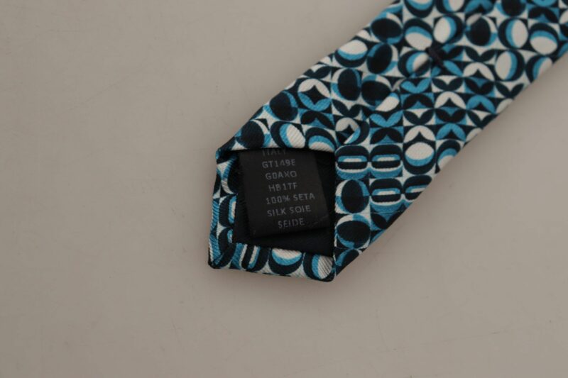 Dolce & Gabbana Elegant Silk Blue Bow Tie - Image 4