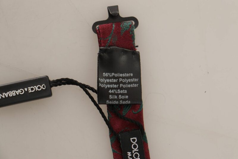 Dolce & Gabbana Elegant Maroon Patterned Bow Tie - Image 7