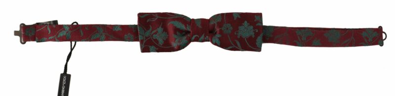 Dolce & Gabbana Elegant Maroon Patterned Bow Tie - Image 3