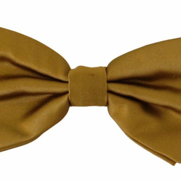 Dolce & Gabbana Elegant Mustard Silk Bow Tie