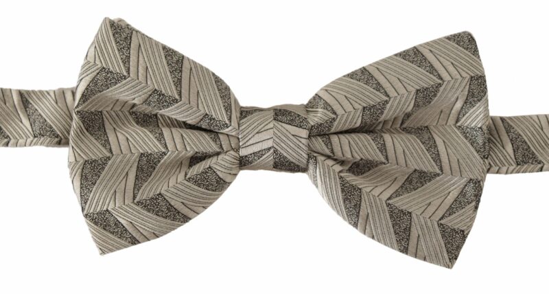 Dolce & Gabbana Elegant Silk Grey Bow Tie - Image 2