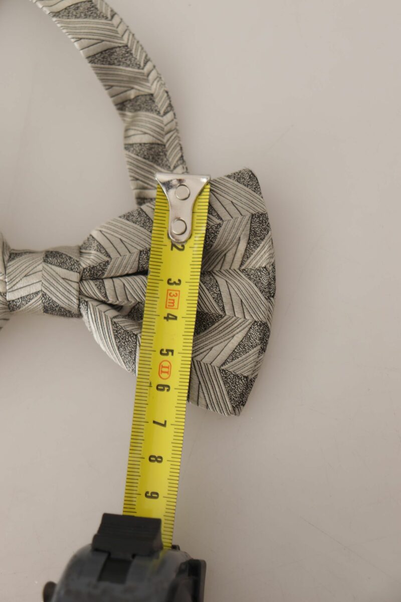 Dolce & Gabbana Elegant Silk Grey Bow Tie - Image 4