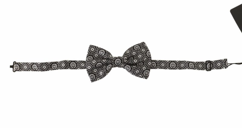 Dolce & Gabbana Elegant Silk Black Bow Tie - Image 3