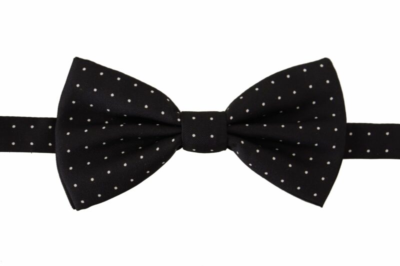 Dolce & Gabbana Elegant Black Polka Dot Silk Bow Tie - Image 6