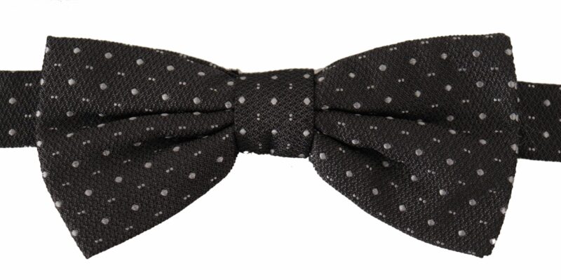 Dolce & Gabbana Elegant Polka Dot Silk Bow Tie - Image 3