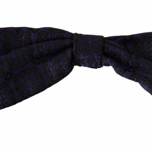 Dolce & Gabbana Elegant Blue Geometric Silk Bow Tie