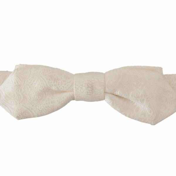 Dolce & Gabbana Elegant White Silk Bow Tie