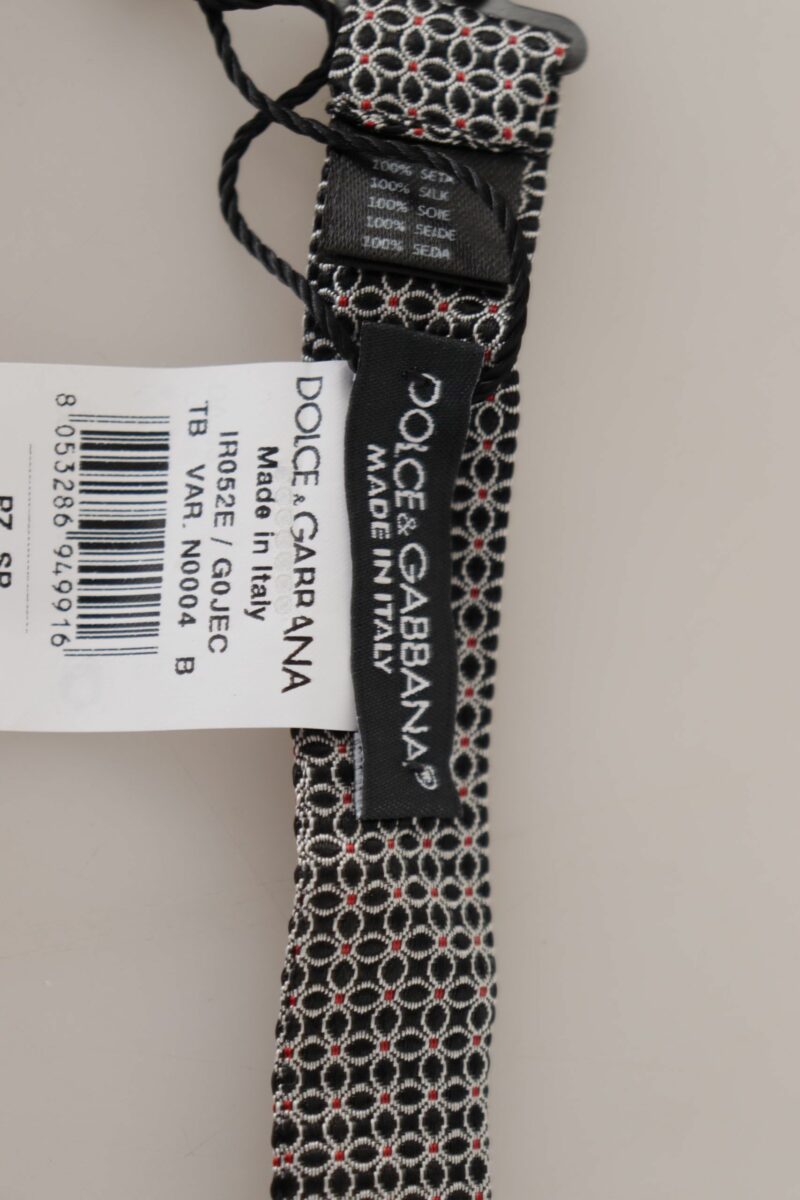 Dolce & Gabbana Elegant Black Silk Bow Tie - Image 5