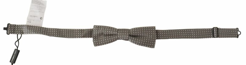 Dolce & Gabbana Elegant Black Silk Bow Tie - Image 3