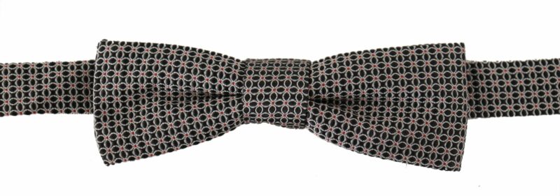 Dolce & Gabbana Elegant Black Silk Bow Tie - Image 2