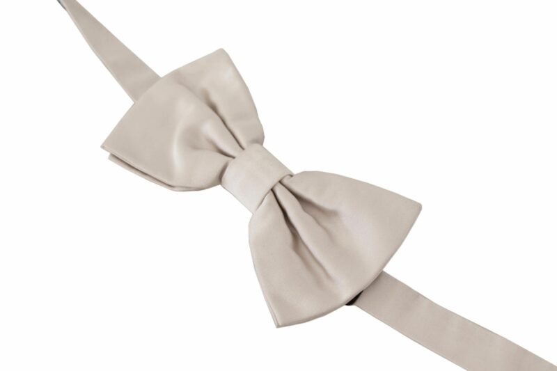 Dolce & Gabbana Exquisite Silk Gray Bow Tie - Image 3