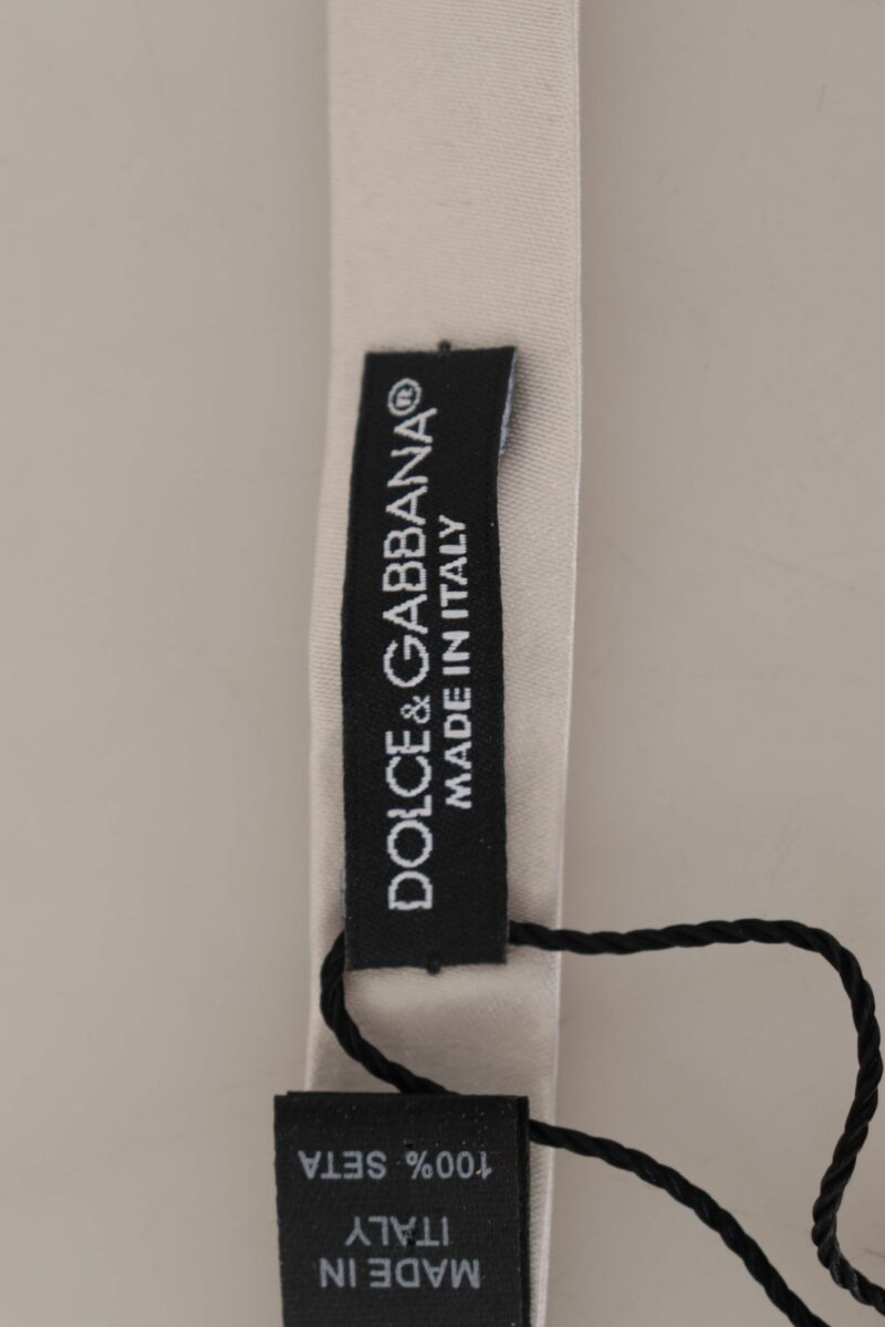 Dolce & Gabbana Exquisite Silk Gray Bow Tie - Image 6