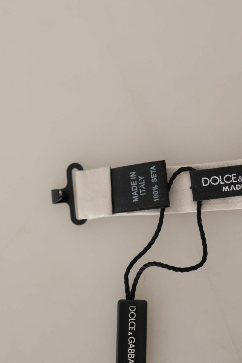 Dolce & Gabbana Exquisite Silk Gray Bow Tie - Image 5
