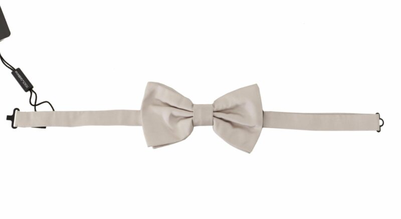 Dolce & Gabbana Exquisite Silk Gray Bow Tie - Image 4