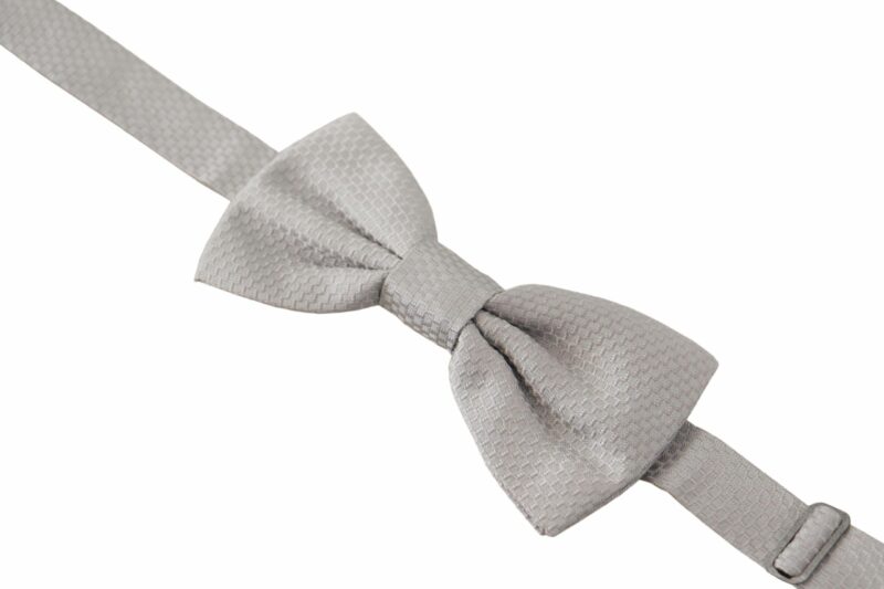 Dolce & Gabbana Chic Gray Silk Bow Tie - Image 2