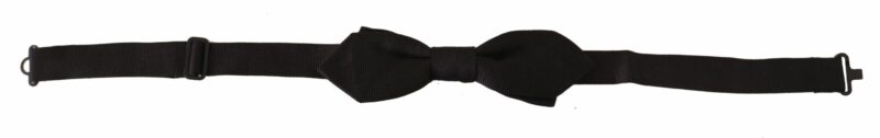 Dolce & Gabbana Elegant Black Silk Bow Tie - Image 3