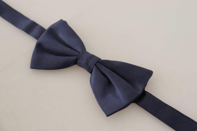 Dolce & Gabbana Stunning Silk Blue Bow Tie - Image 3