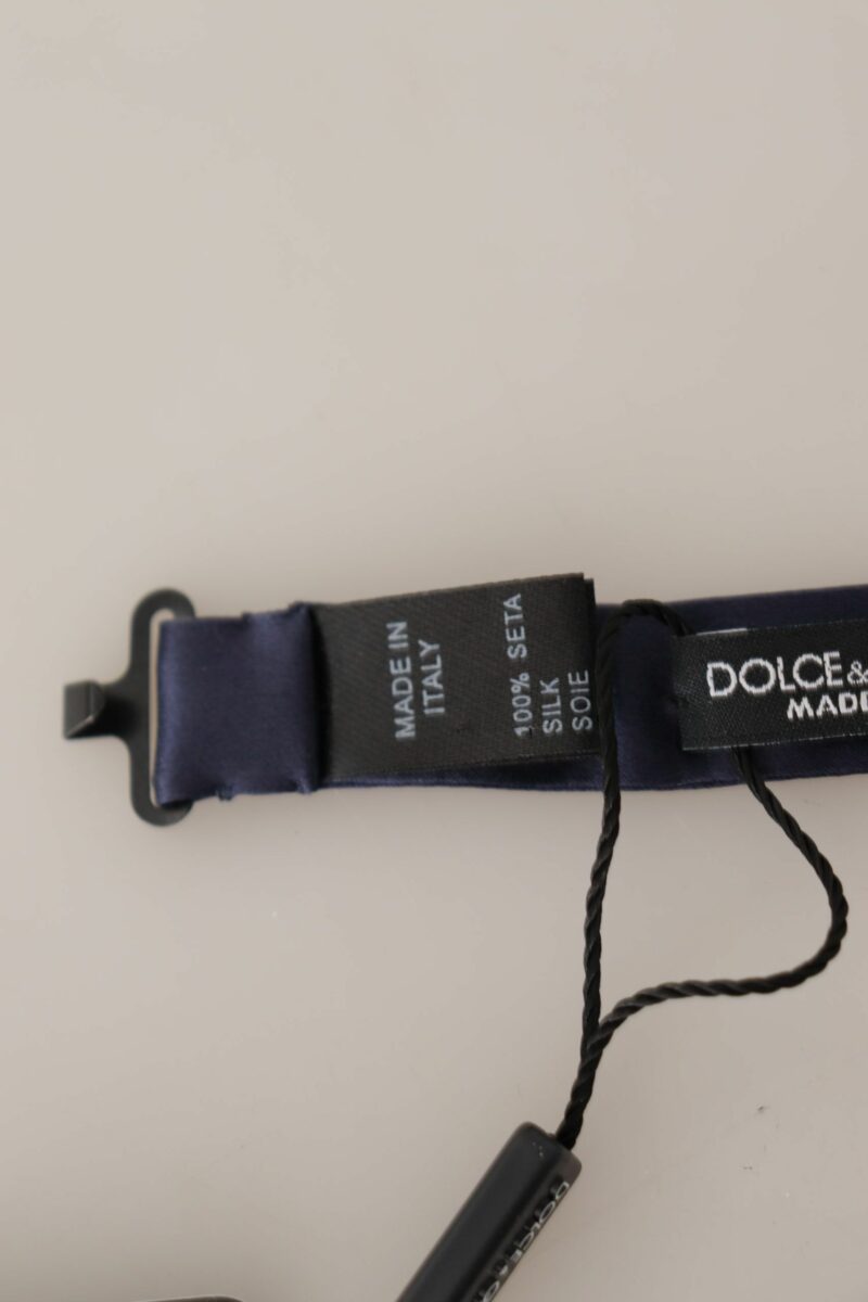 Dolce & Gabbana Stunning Silk Blue Bow Tie - Image 5