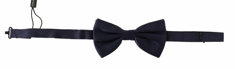 Dolce & Gabbana Stunning Silk Blue Bow Tie - Image 2