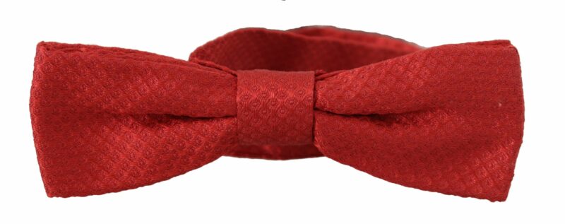 Dolce & Gabbana Elegant Red Silk Bow Tie - Image 3