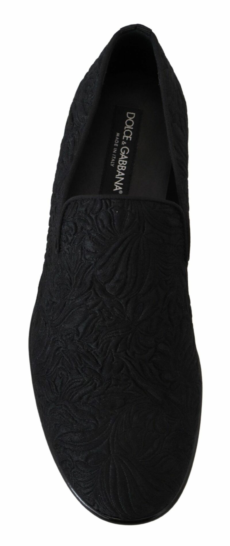 Dolce & Gabbana Elegant Jacquard Black Loafers Slide On Flats - Image 2