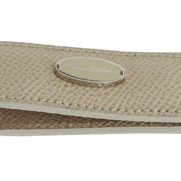 Dolce & Gabbana Elegant Beige Leather Money Clip