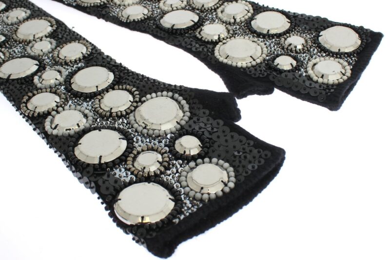 Dolce & Gabbana Sequin-Embellished Cashmere Fingerless Gloves - Image 3