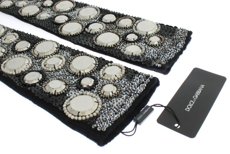 Dolce & Gabbana Sequin-Embellished Cashmere Fingerless Gloves - Image 4